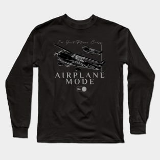 Pilot C172 Flying Gift Airplane Mode T-Shirt I'm just plane crazy grey version Long Sleeve T-Shirt